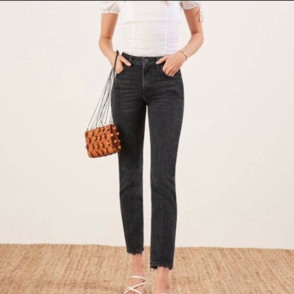 Reformation Denim - Reformation High Cigarette Jeans Black